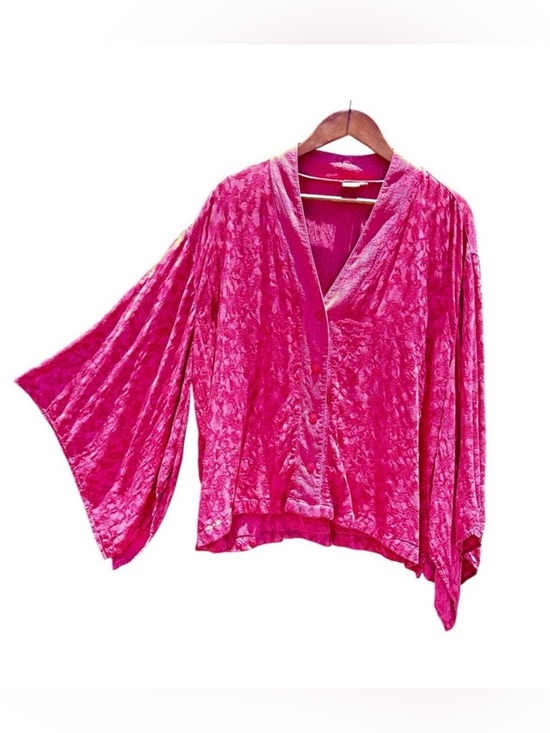Tianello Jackets & Blazers - Tianello Vintage Kimono Jacket has Dramatic Sleeves Embroidered Boho Cottage Med